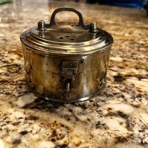 Vintage cricket brass box incense or potpourri holder